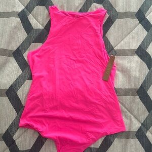NWT Neon pink Skims fits everybody high neck tank bodysuit size L